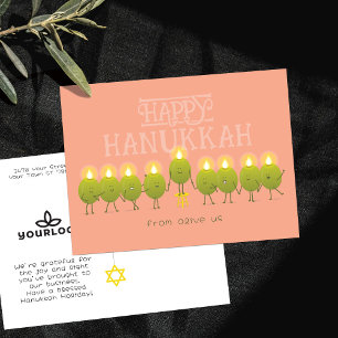 Hanukkah-Menora Oliven   Logo der Peach Company Postkarte