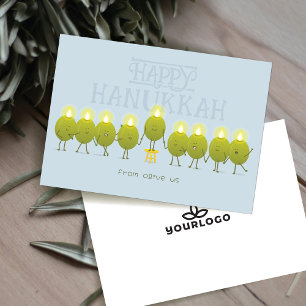 Hanukkah-Menora Oliven   Logo von Pale Blue Compan Feiertagskarte