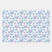 Hanukkah-Menora Stern Davids Doodle-Kunststil Geschenkpapier Set (Vorderseite 2)