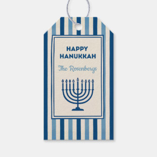 Hanukkah-Menora-Streifen Moderne Individuelle Gest Geschenkanhänger