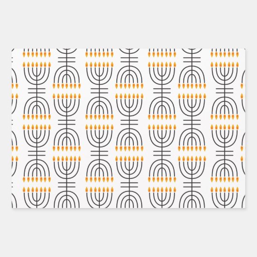 Hanukkah Menorah Abstract Design Geschenkpapier Set (Vorderseite 3)