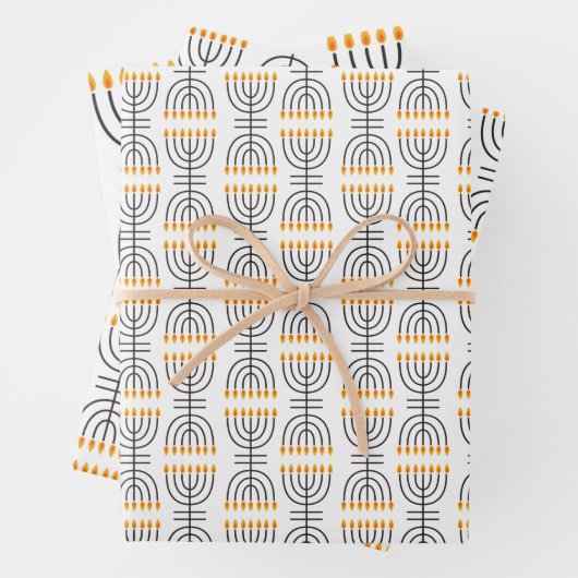 Hanukkah Menorah Abstract Design Geschenkpapier Set (Beispiel)