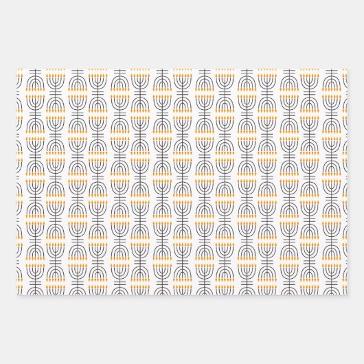 Hanukkah Menorah Abstract Design Geschenkpapier Set (Vorderseite)