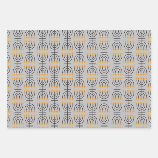 Hanukkah Menorah Abstract Design Wrapping Paper S Geschenkpapier Set (Vorderseite 2)