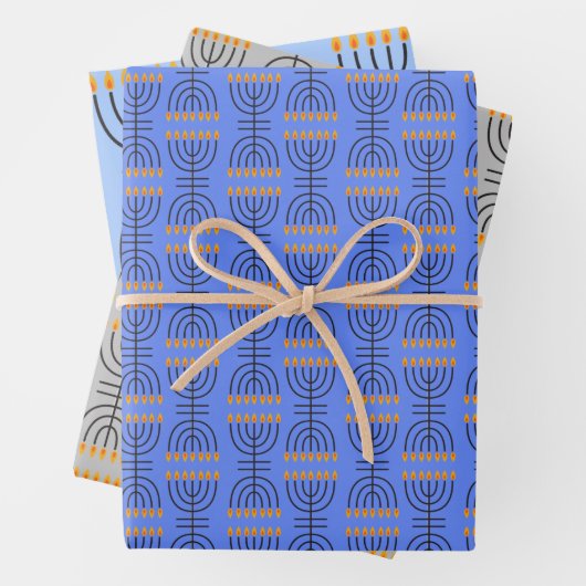 Hanukkah Menorah Abstract Design Wrapping Paper S Geschenkpapier Set (Beispiel)