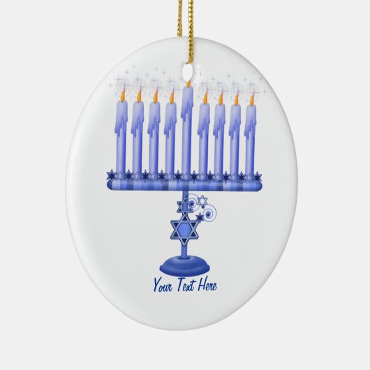 Hanukkah Menorah (anpassbar) Keramik Ornament (Rechts)