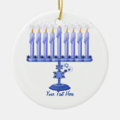 Hanukkah Menorah (anpassbar) Keramik Ornament (Vorne)