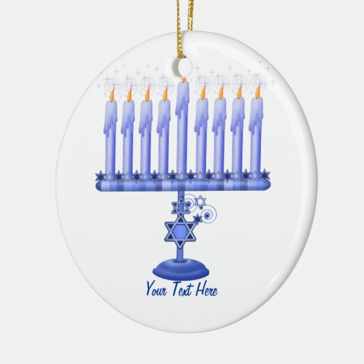 Hanukkah Menorah (anpassbar) Keramik Ornament (Links)