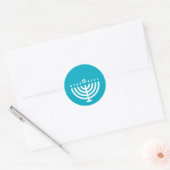 Hanukkah Menorah Aquamarin-Weiß-Umschlag Aufkleber (Umschlag)