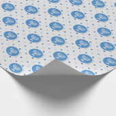 Hanukkah Menorah auf Polka Dots Geschenkpapier (Ecke)