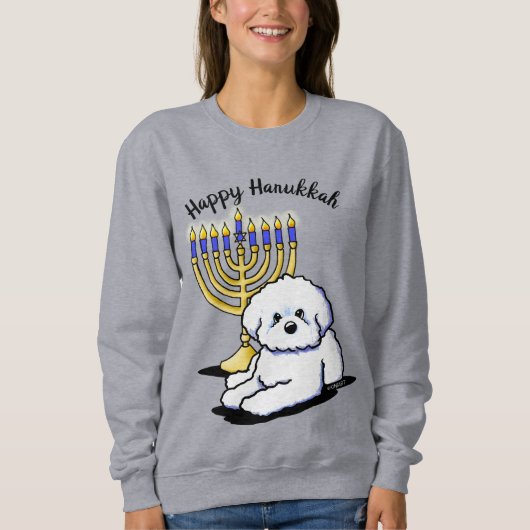 Hanukkah Menorah Bichon Sweatshirt (Vorderseite)