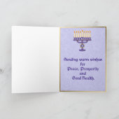 Hanukkah Menorah Blessings Feiertagskarte (Innenseite)