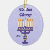 Hanukkah Menorah Blessings Keramikornament (Links)