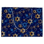 Hanukkah Menorah Blue Star Juden Große Geschenktüte (Rückseite)
