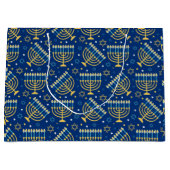 Hanukkah Menorah Blue Star Jüdische große Geschenk Geschenktüte (Vorderseite)