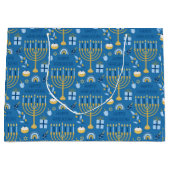 Hanukkah Menorah Blue Star Jüdische große Geschenk Große Geschenktüte (Vorderseite)