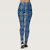 Hanukkah Menorah Blue Star von David Leggings (Rückseite)