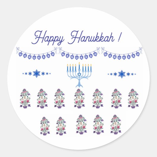 Hanukkah menorah Blume minimalistisch Sticker (Vorderseite)