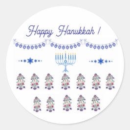 Hanukkah menorah Blume minimalistisch Sticker