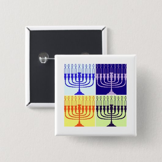 Hanukkah Menorah Button (Vorne & Hinten)