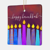 Hanukkah Menorah Candles Script Name Red Keepake Keramikornament (Links)