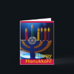 Hanukkah Menorah Card Colors Feiertagskarte<br><div class="desc">Diese hübsche Karte eignet sich hervorragend zum Feiern der Hanukka.</div>