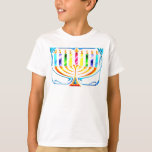 Hanukkah Menorah - Chanukah Menorah T-Shirt<br><div class="desc">Hanukkah Menorah - Chanukah Menorah Karte zeigt alle Kerzen,  die hell brennen für diese besondere Zeit des Jahres,  das jüdische Festival der Lichter.</div>