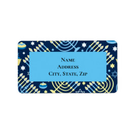 Hanukkah Menorah Dove Star Adressaufkleber