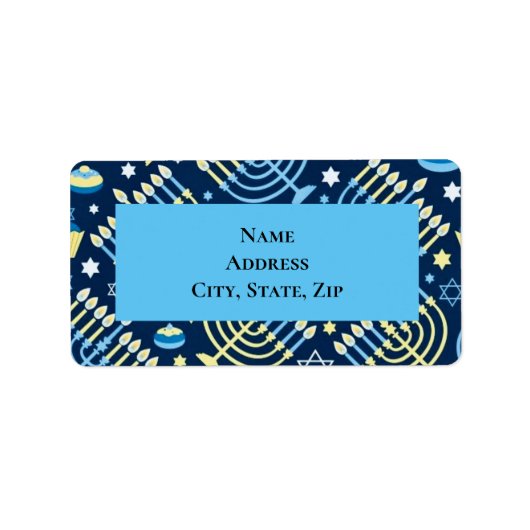 Hanukkah Menorah Dove Star Adressaufkleber (Vorne)