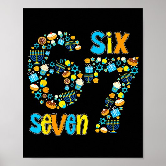 Hanukkah Menorah Dreidel 67 Festive Chanukah Six S Poster (Vorne)