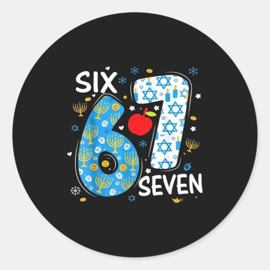Hanukkah Menorah Dreidel 67 Festive Chanukah Six S Runder Aufkleber (Vorderseite)