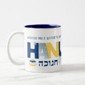 HANUKKAH Menorah Dreidel Coffee Tasse (Links)