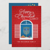 HANUKKAH Menorah Dreidel Greeting Card (Vorne/Hinten)