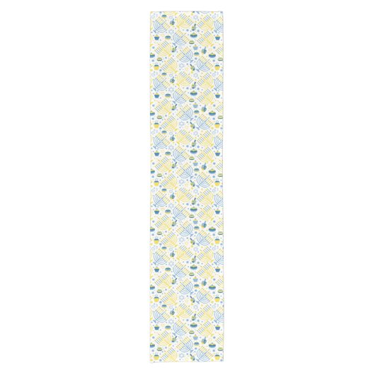 Hanukkah Menorah Dreidel Holiday Table Runner Kurzer Tischläufer (Vorderseite)