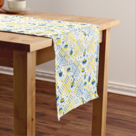 Hanukkah Menorah Dreidel Holiday Table Runner Kurzer Tischläufer