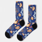 Hanukkah Menorah Dreidel Socken (Linkes Detail)