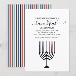 Hanukkah Menorah Feier Einladung