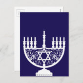 Hanukkah Menorah Feiertagspostkarte (Vorne/Hinten)