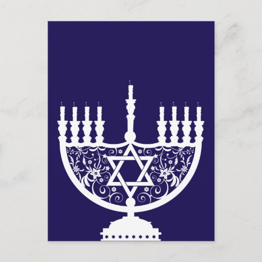 Hanukkah Menorah Feiertagspostkarte (Vorderseite)