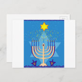 hanukkah menorah feiertagspostkarte (Vorne/Hinten)