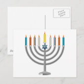 Hanukkah menorah feiertagspostkarte (Vorne/Hinten)