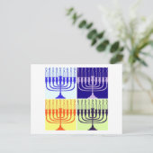 Hanukkah Menorah Feiertagspostkarte (Stehend Vorderseite)