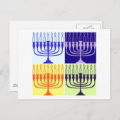 Hanukkah Menorah Feiertagspostkarte (Vorne/Hinten)