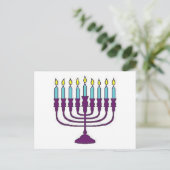 Hanukkah Menorah Feiertagspostkarte (Stehend Vorderseite)