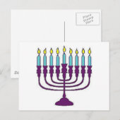Hanukkah Menorah Feiertagspostkarte (Vorne/Hinten)
