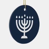 Hanukkah menorah Festival der Lichter blauen moder Keramik Ornament (Rechts)