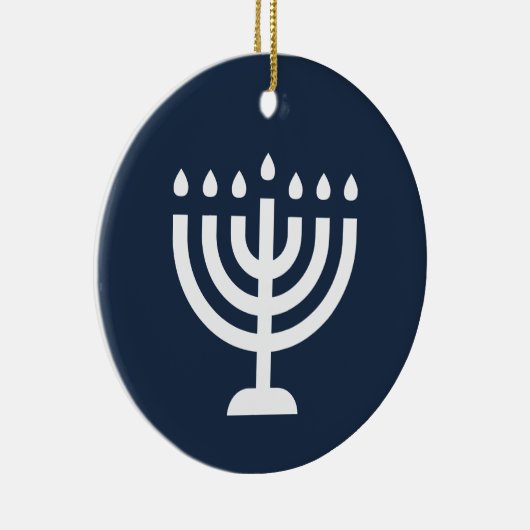 Hanukkah menorah Festival der Lichter blauen moder Keramik Ornament (Rechts)