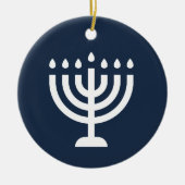 Hanukkah menorah Festival der Lichter blauen moder Keramik Ornament (Vorne)