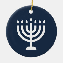 Hanukkah menorah Festival der Lichter blauen moder Keramik Ornament