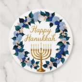 Hanukkah Menorah Floral Geschenk Tag Geschenkanhänger (Vorderseite)